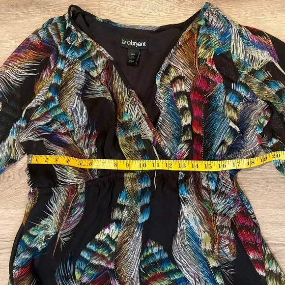 Lane Bryant Feather Faux Wrap Dress - Picture 9 of 10